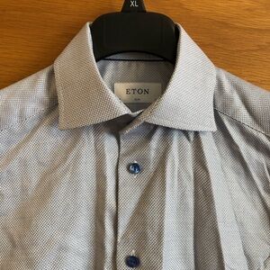 Eton Blue and White Dress Shirt
